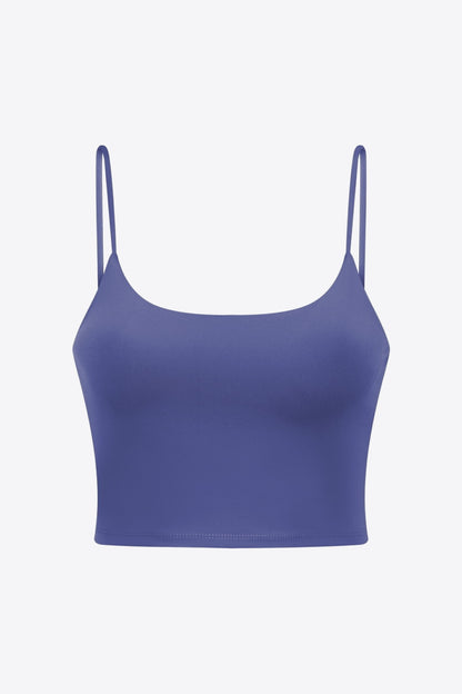 Millennia Feel Like Skin Scoop Neck Sports Cami Light Indigo - Fashorio