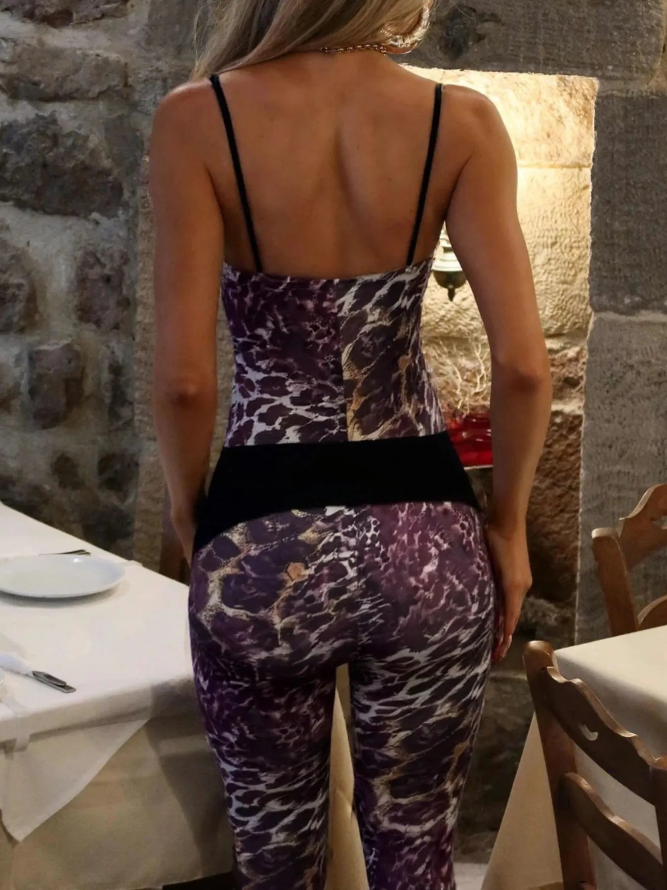 Leopard Spaghetti Strap Jumpsuit - Fashorio