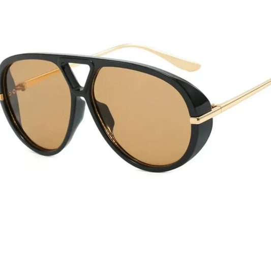 UV Protection Tinted Lenses Sunglasses Bright Black Orange One Size - Fashorio