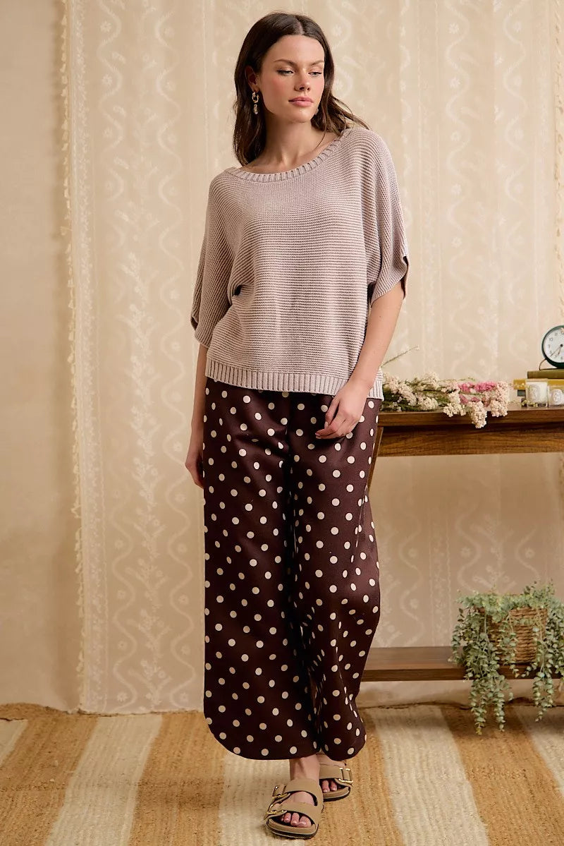 Short Dolman Sleeve Washed Knit Top, view 8