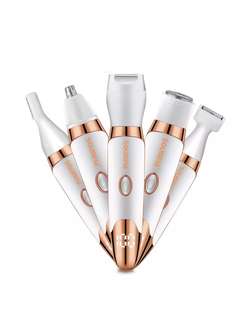 Rechargeable hair removal epilator in white