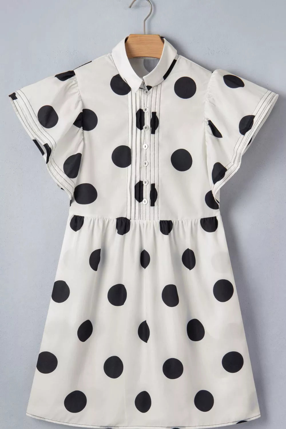 Polka dot mini dress back view