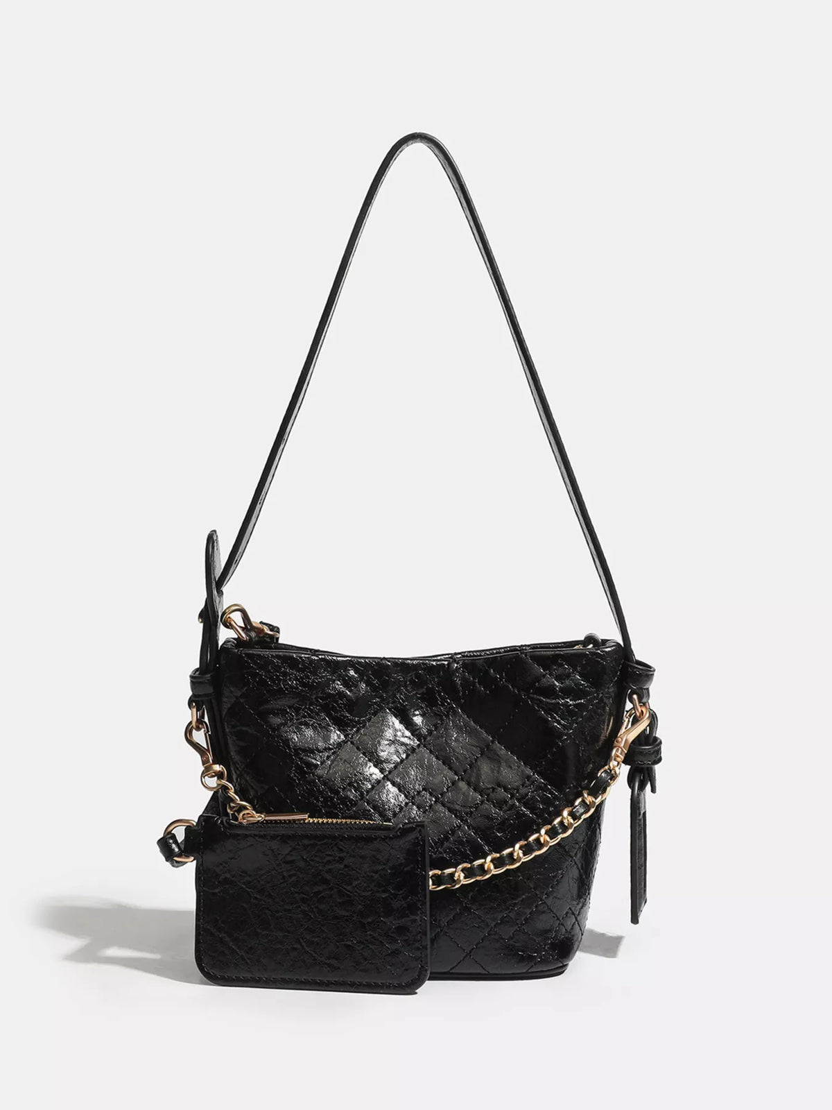 Mini bucket bag worn crossbody