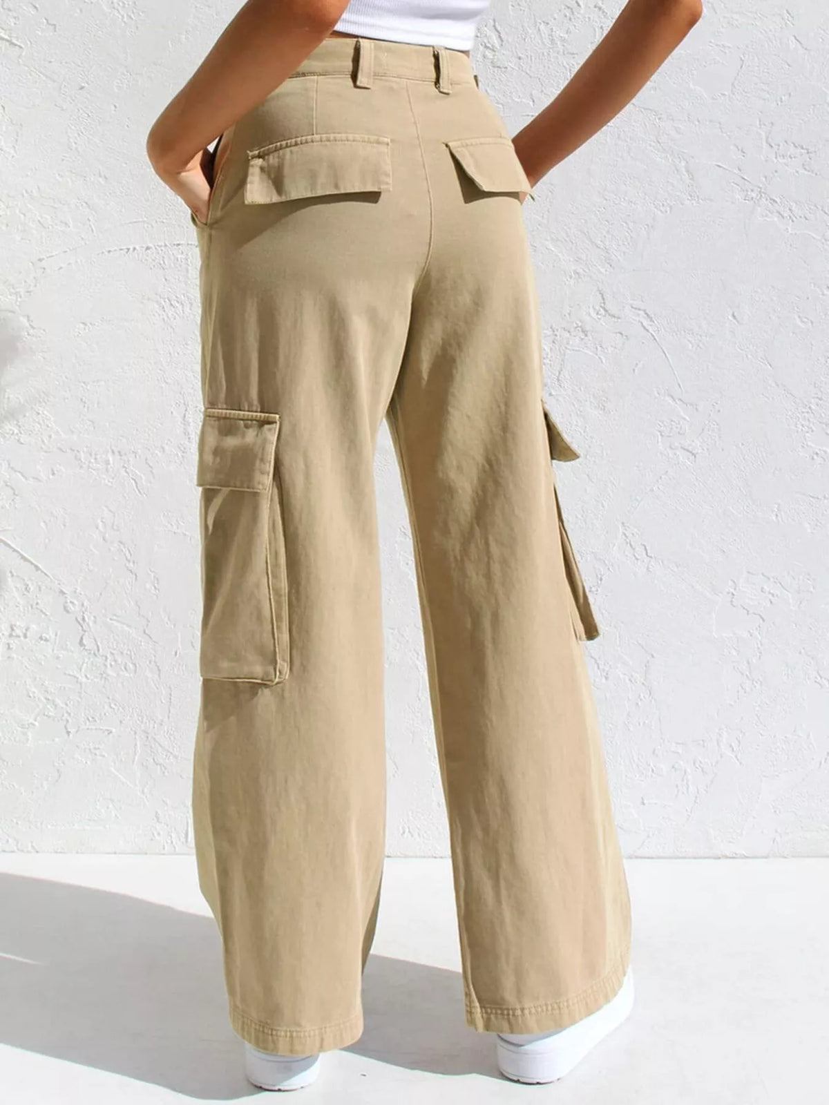 High Waist Wide Leg Cargo Jeans, view 18