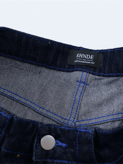 Men's Embroidered Wash Denim Shorts - Fashorio