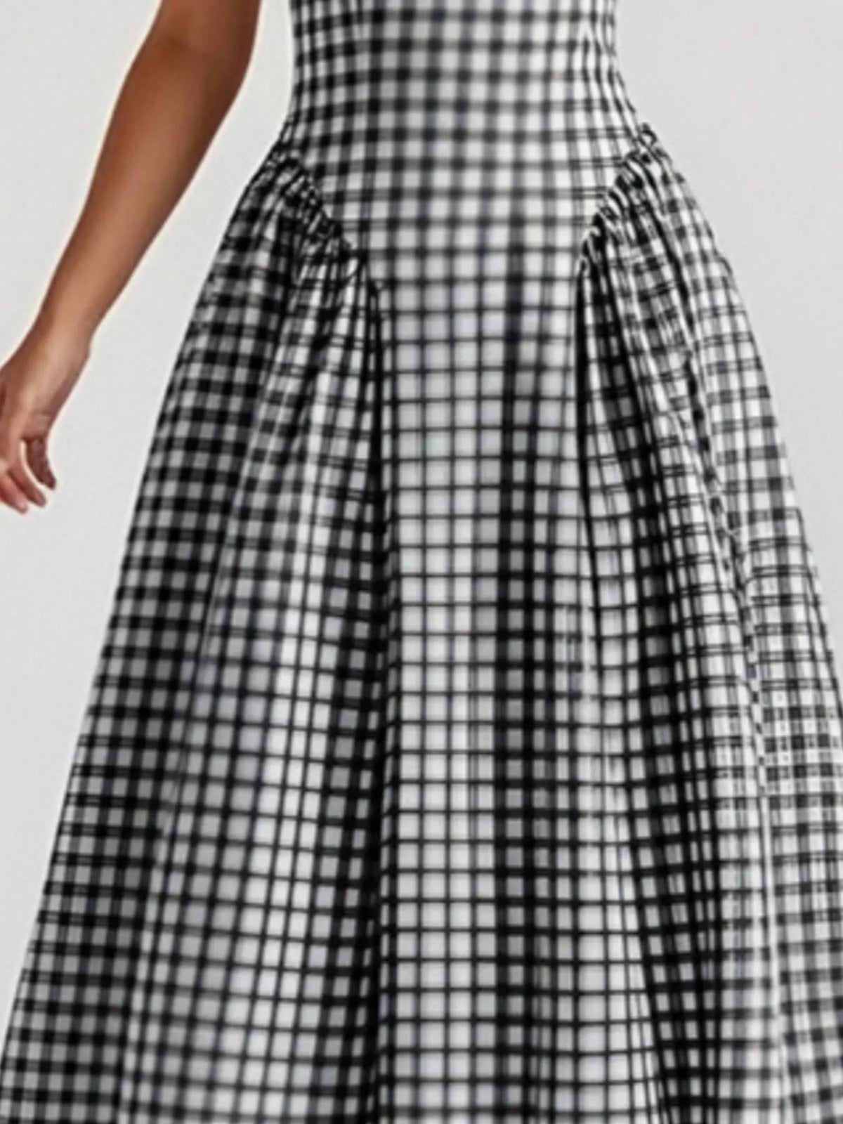 Plaid Square Neckline Midi Dress, view 15