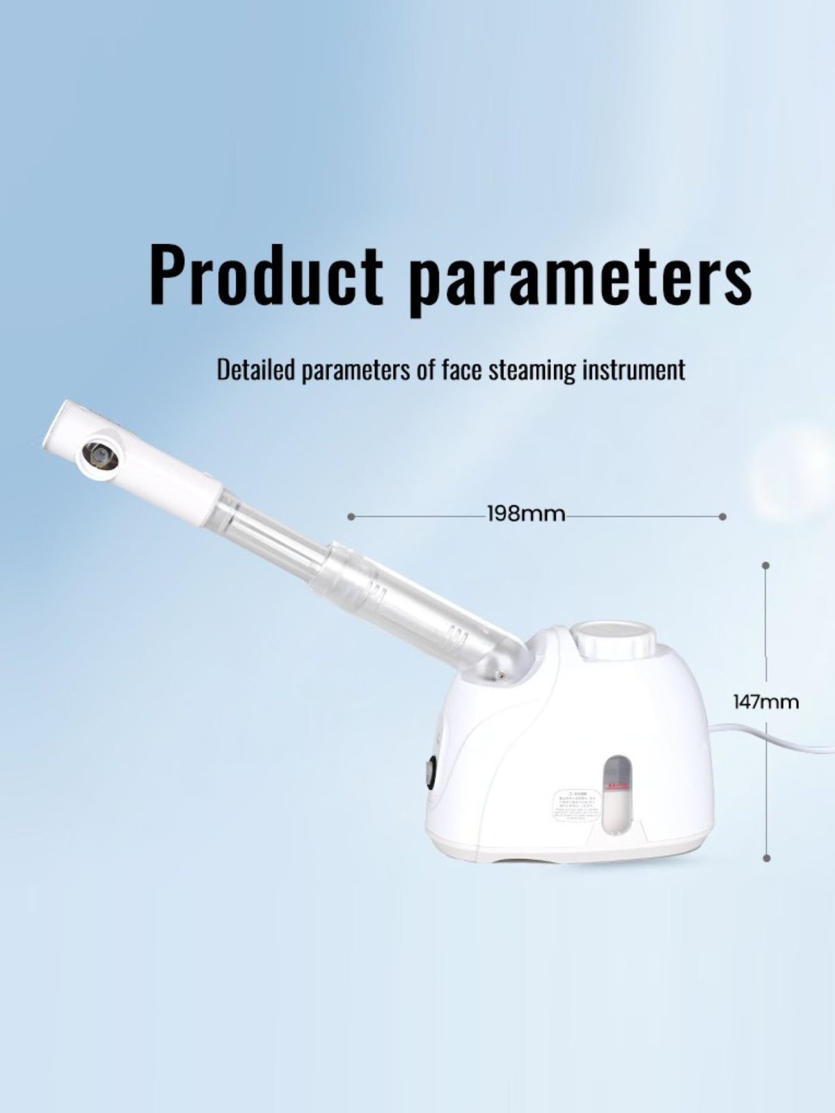 Facial steamer on a bathroom counter