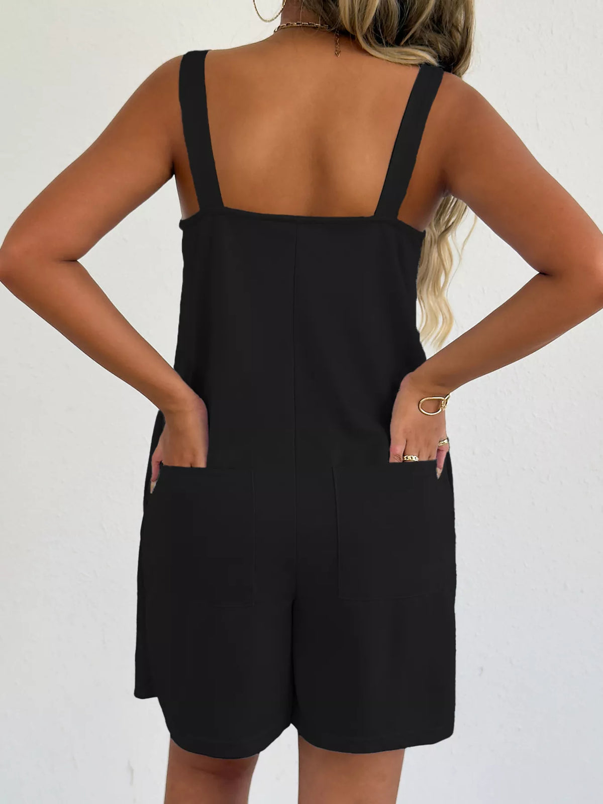 Sweetheart neck romper in an alternate color