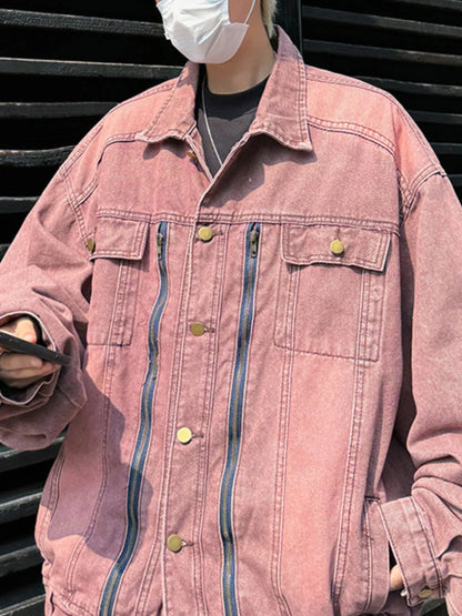 Men's Plus Size Button Up Long Sleeve Denim Jacket - Fashorio
