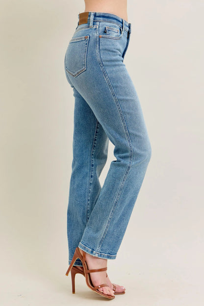 Judy Blue Full Size Hw Vintage Straight Jeans Plus Size - Fashorio