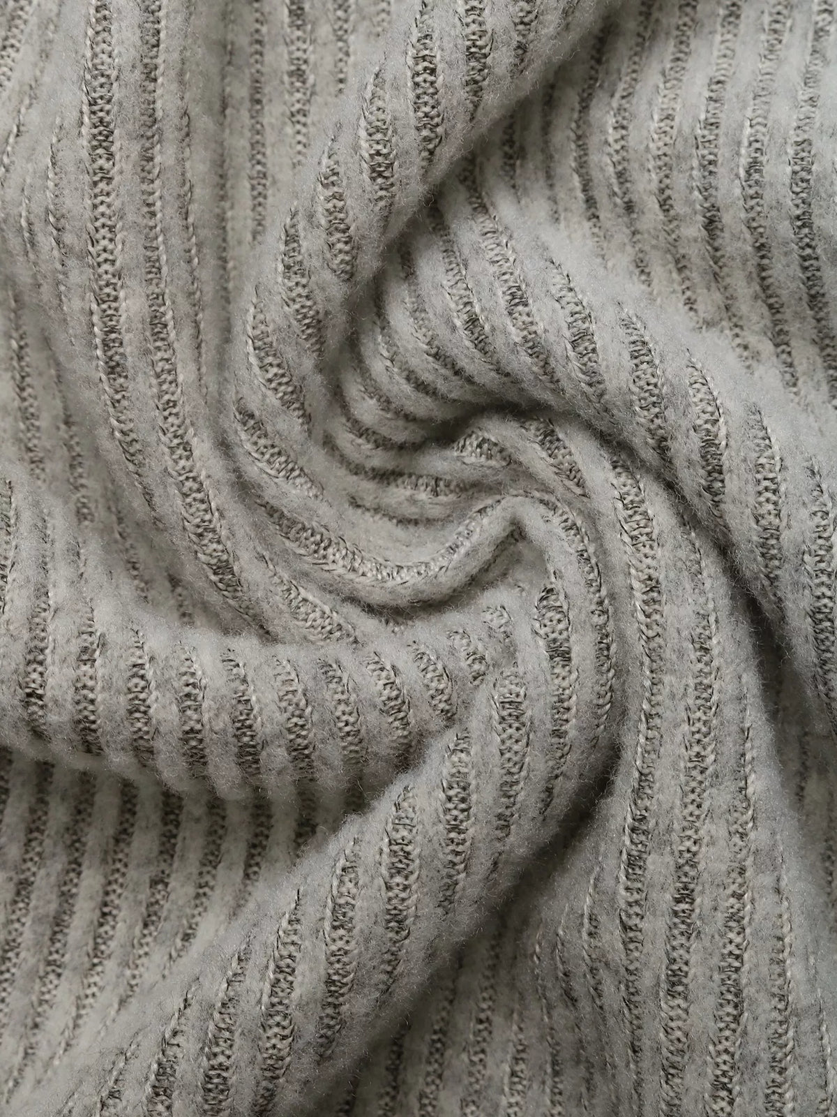 Ribbed twist front dress laid flat to show the cut