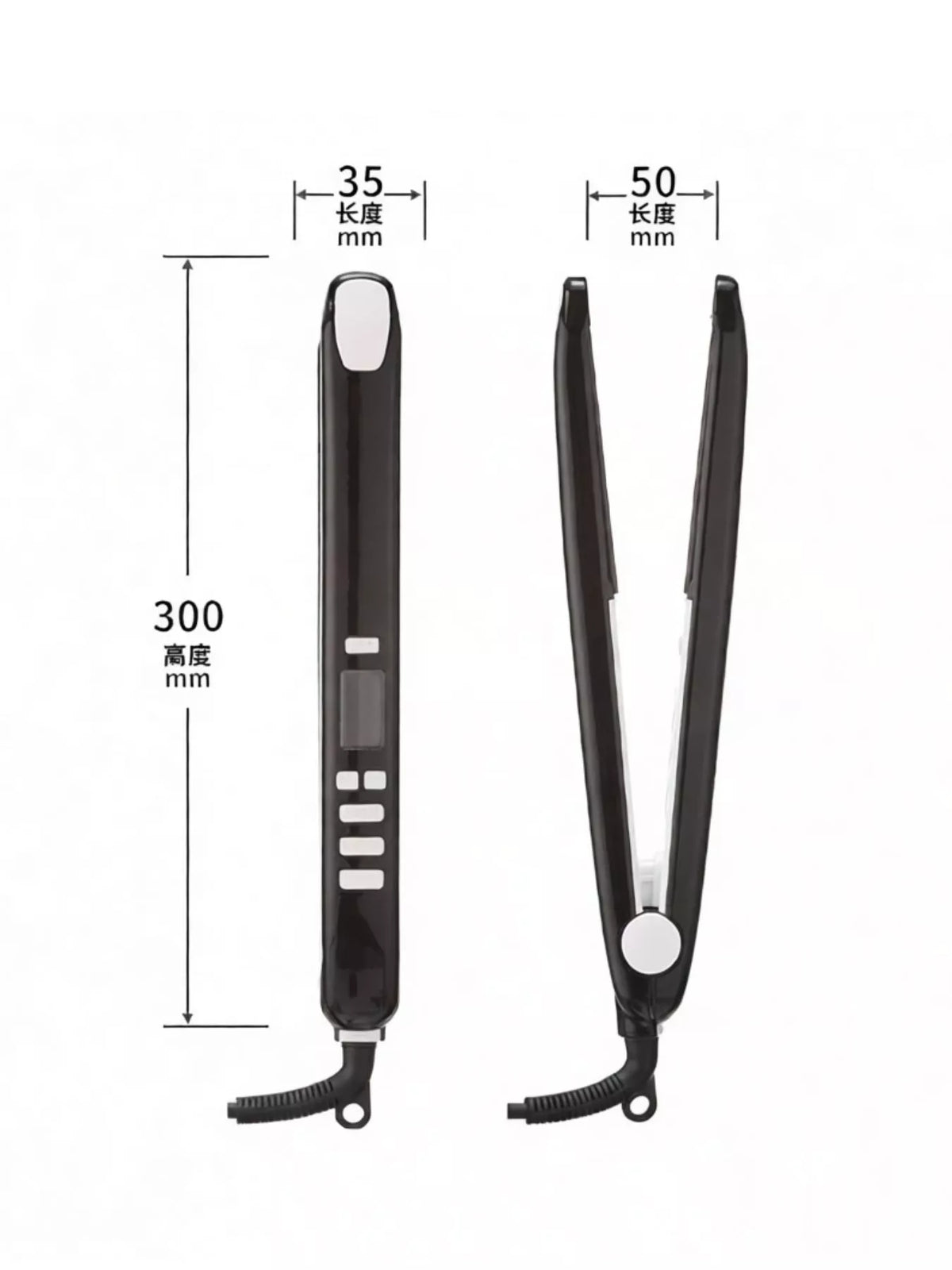 Hair straightener in black
