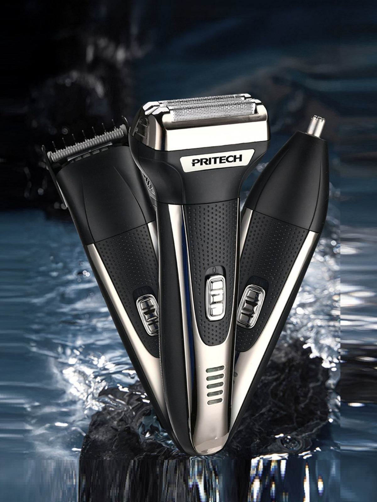 3 in 1 multifunctional electric shaver in black