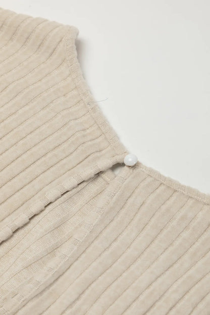 Ribbed Knit Wide Leg Jumpsuit - Fashorio