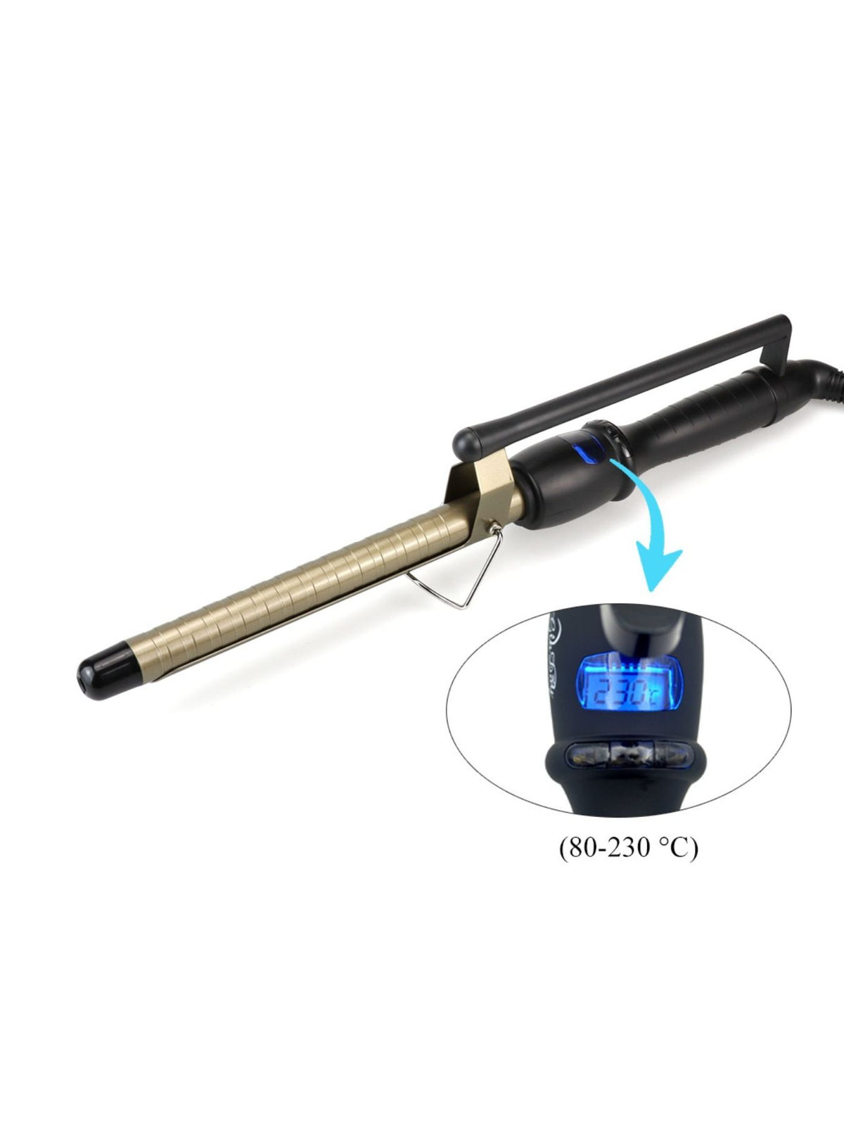 Curling iron barrel closeup