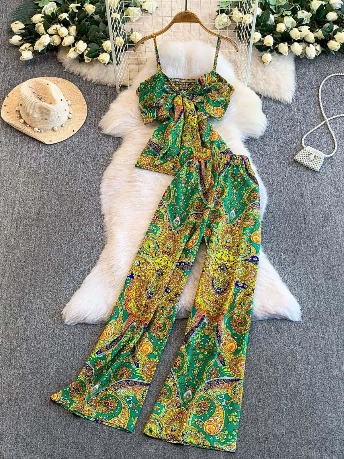 Printed set fabric detail