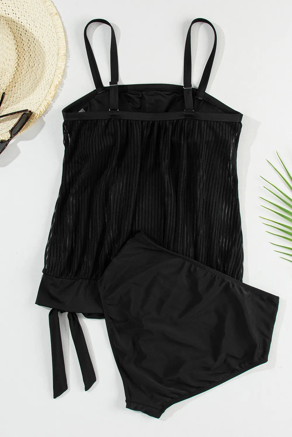 Square neck spaghetti strap tankini final look