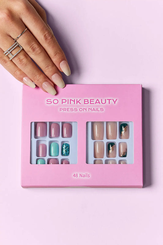 SO PINK BEAUTY Press On Nails 2 Packs Polished Petals One Size - Fashorio