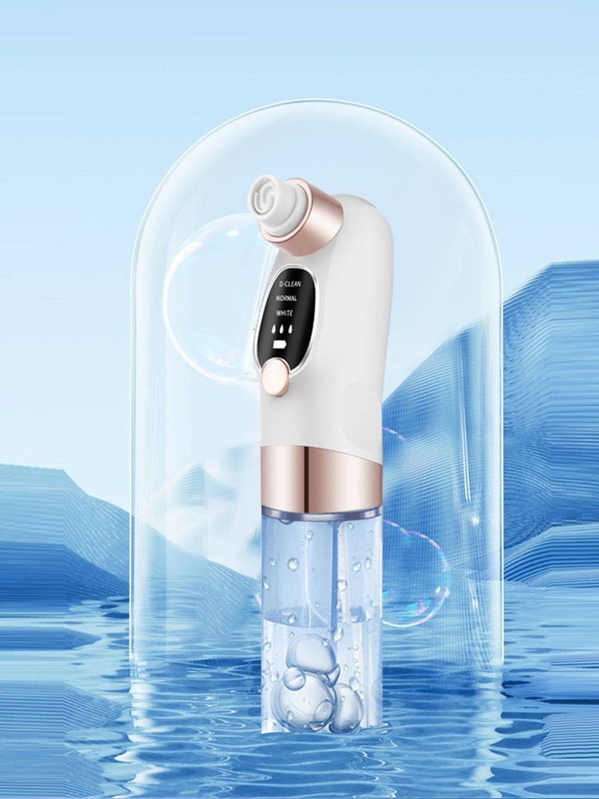 Facial device in use on cheek