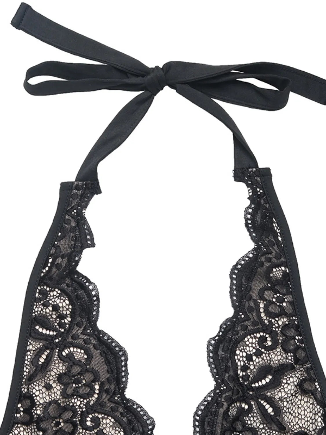 Lace Halter Neck Bodysuit - Fashorio