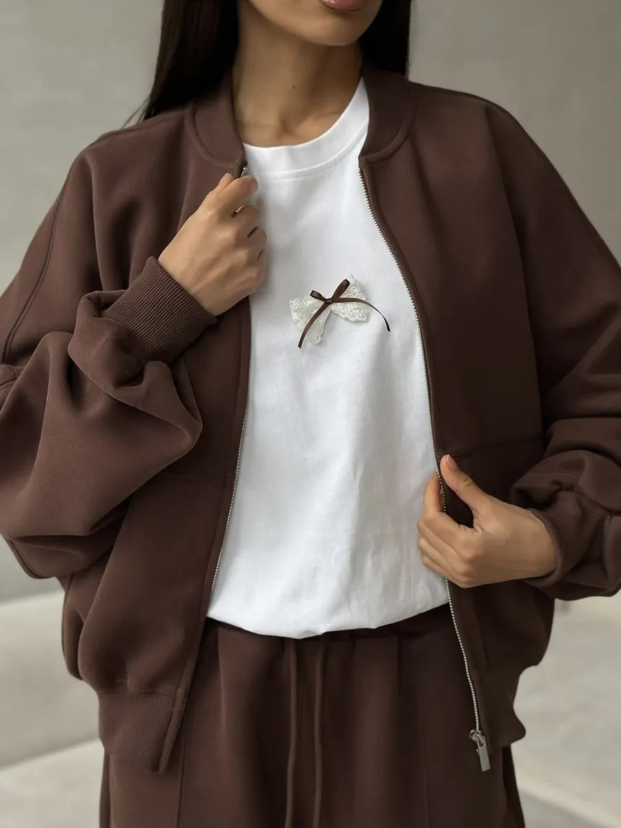 Bow Round Neck Oversized T-Shirt - Fashorio