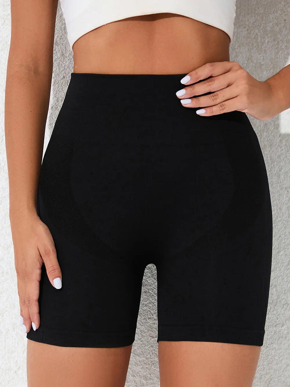 High Waist Active Shorts Black - Fashorio