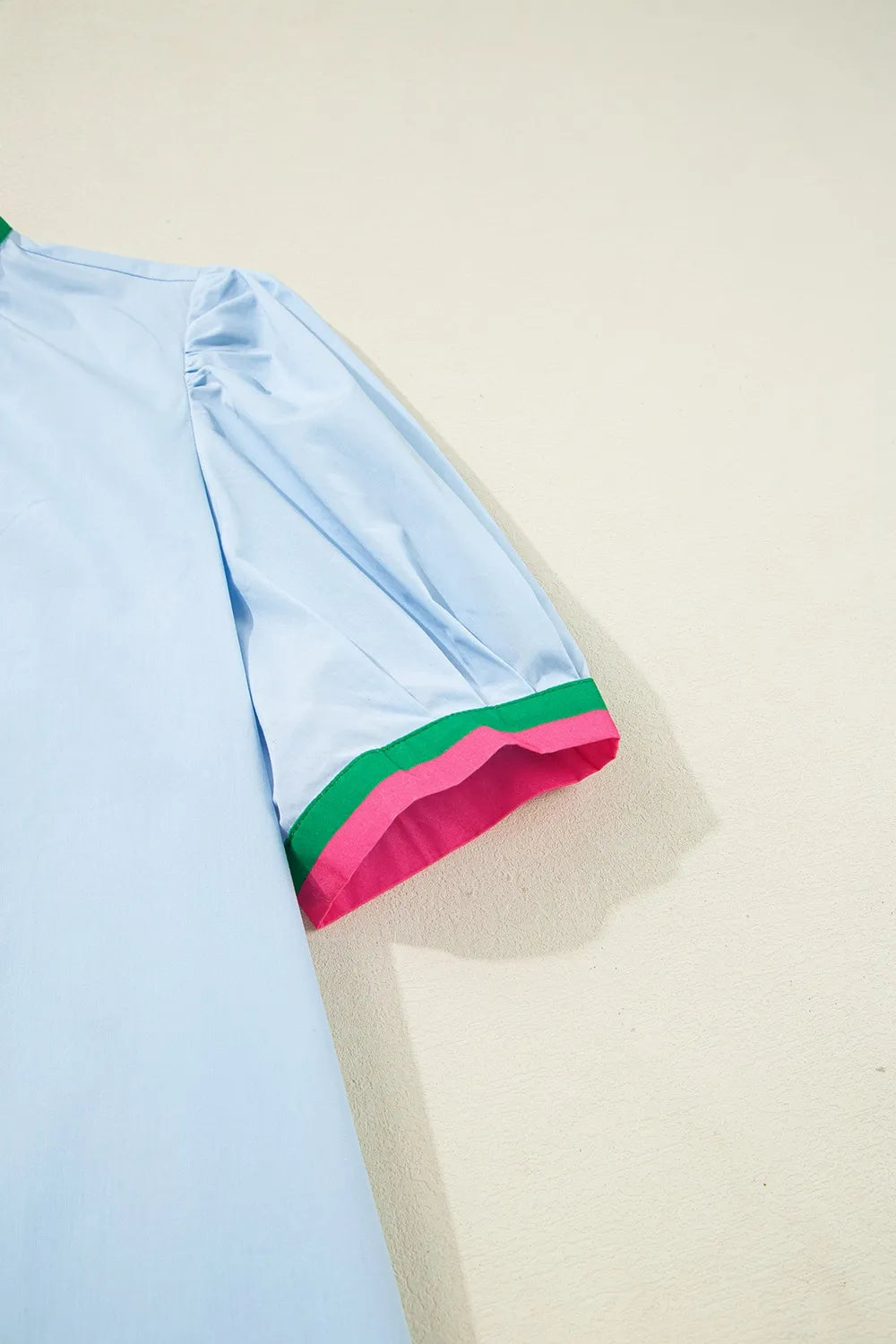 Notched Puff Sleeve Swing Dress, view 9