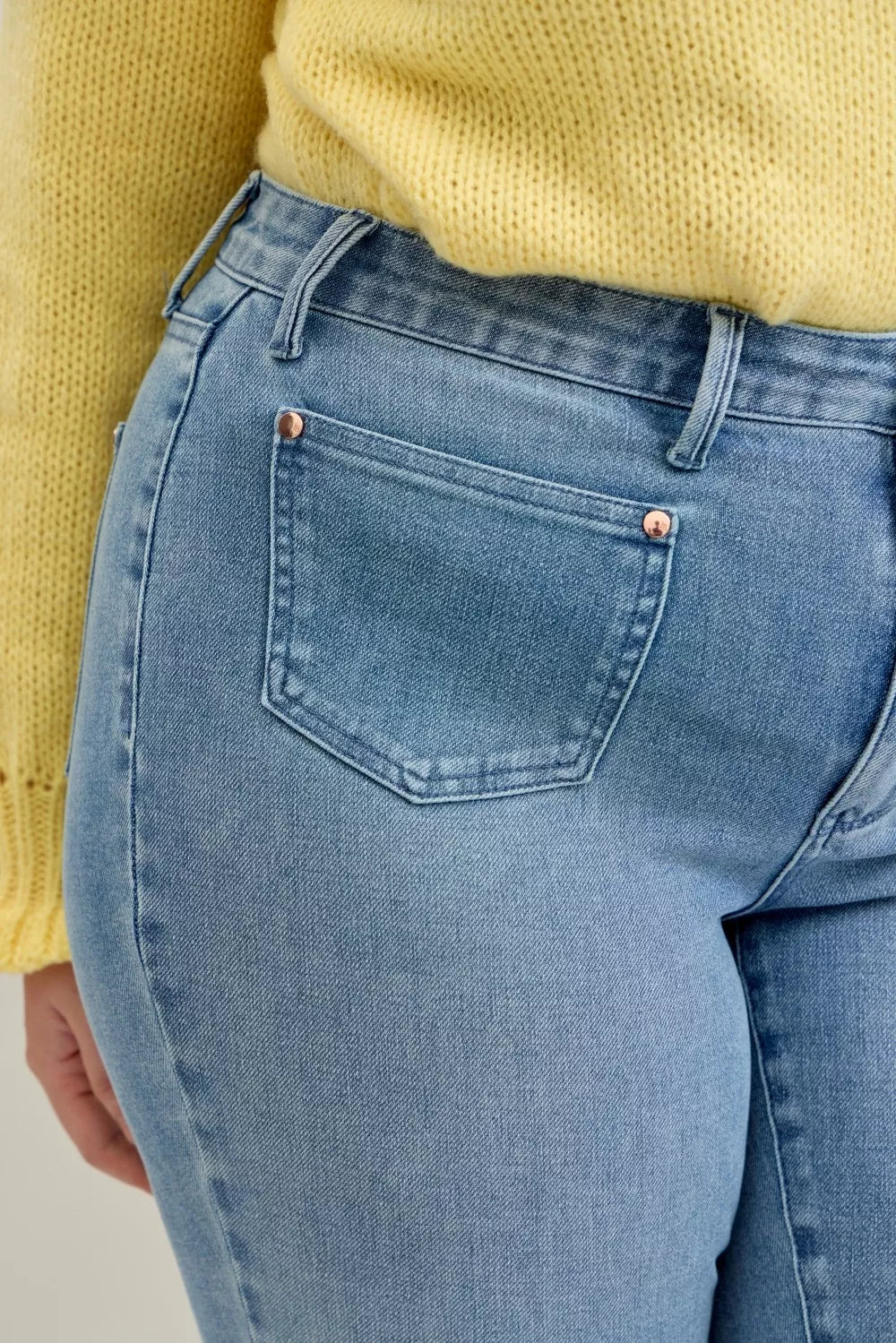 Judy Blue contrast wash bootcut jeans full view