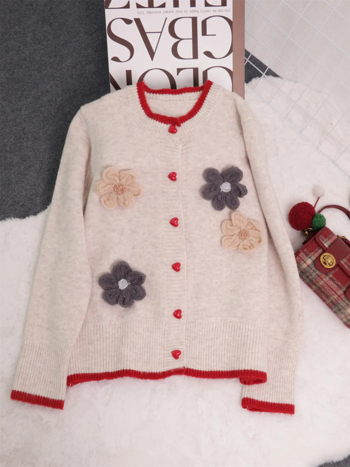 floral print cardigan flat view