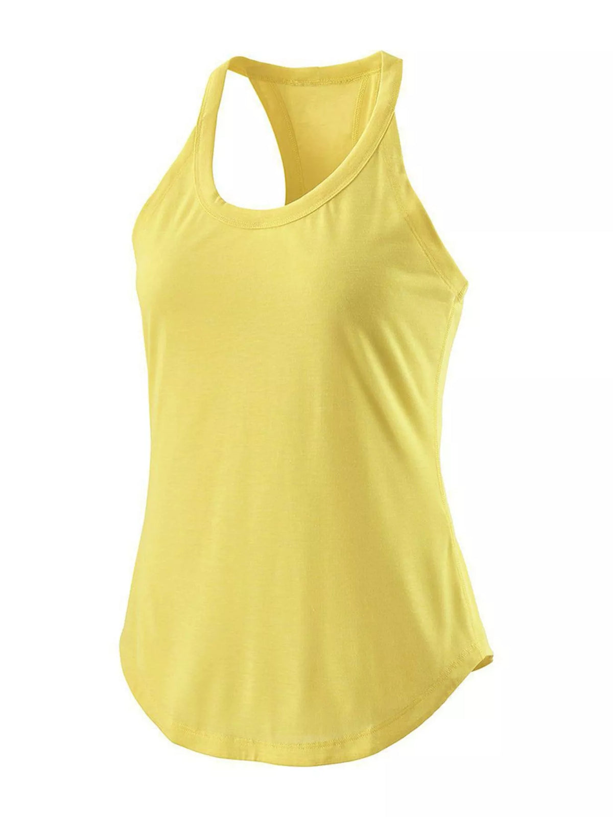 Round neck tank styled with leggings for training