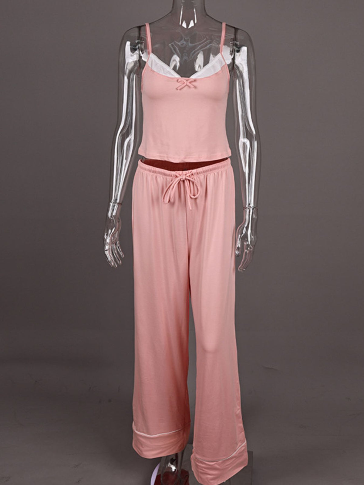Lace trim two piece set styled
