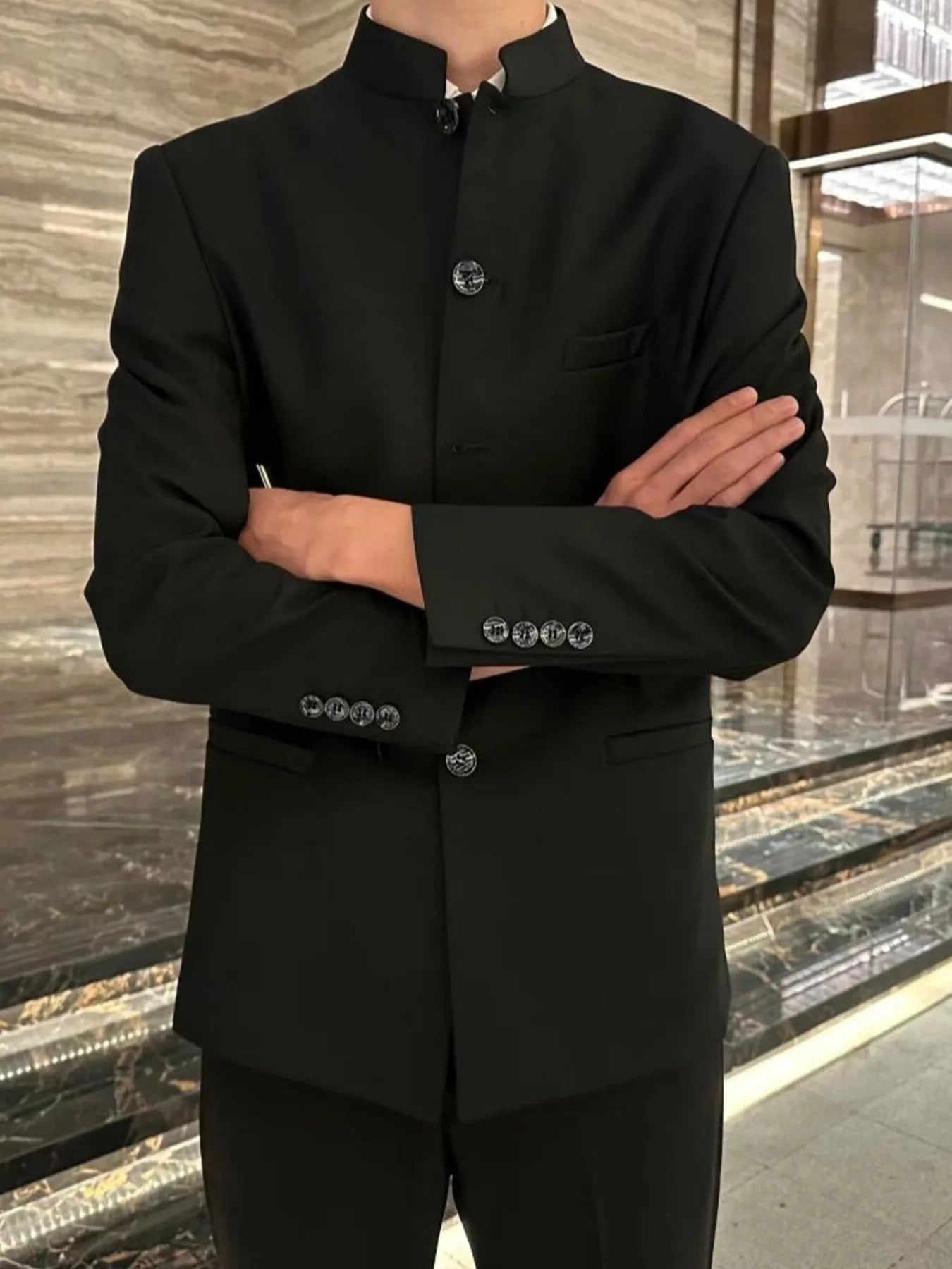 Men's Plus Size Button Up Long Sleeve Jacket - Fashorio