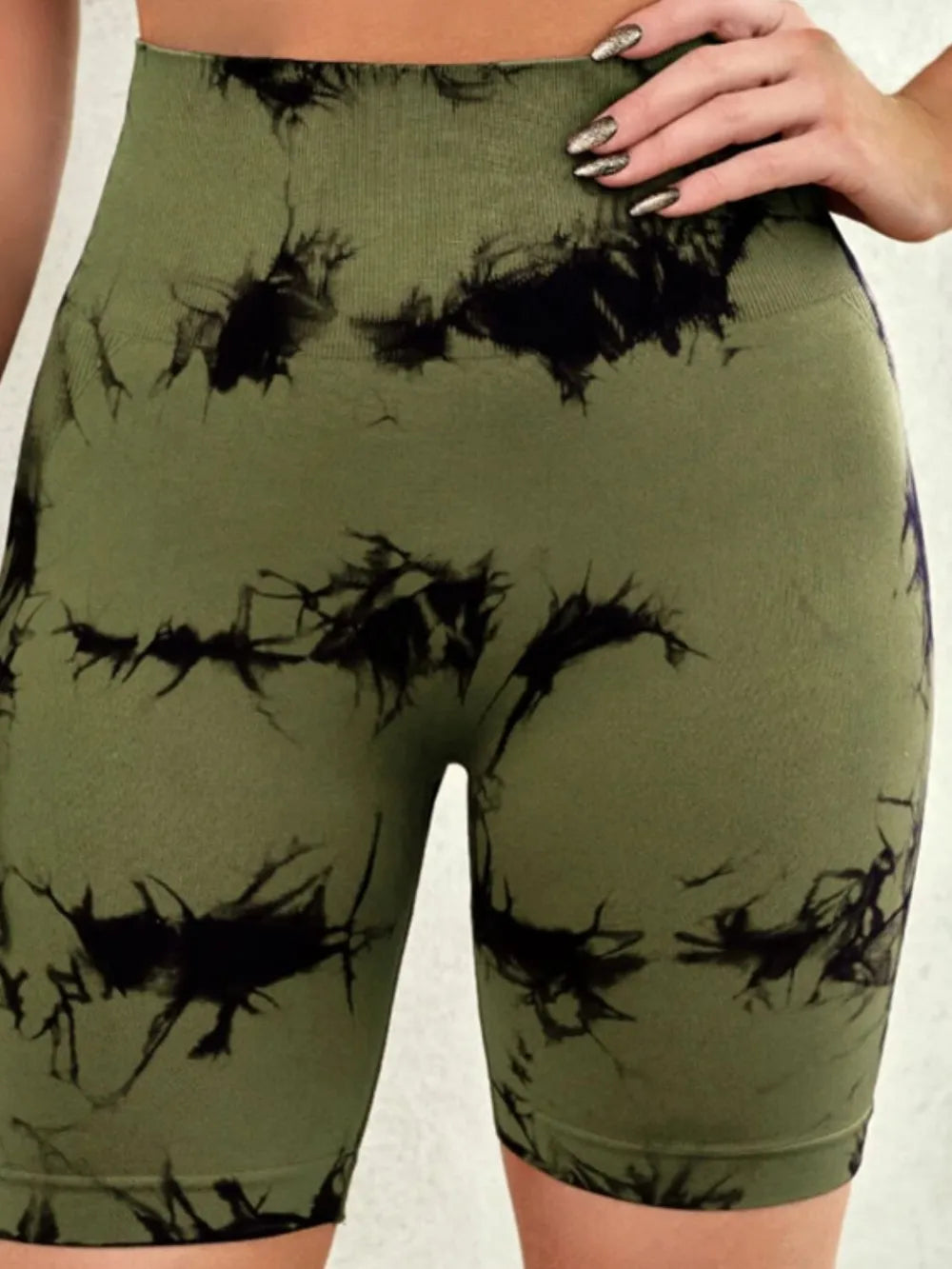 Tie-Dye High Waist Active Shorts - Fashorio