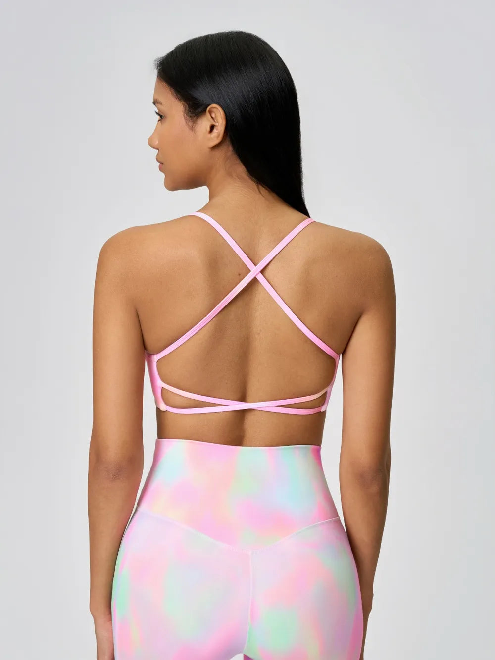 Crisscross Back Scoop Neck Active Cami styled on model 18