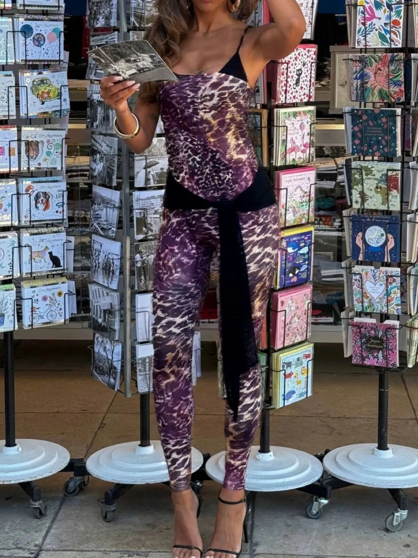 Leopard Spaghetti Strap Jumpsuit - Fashorio
