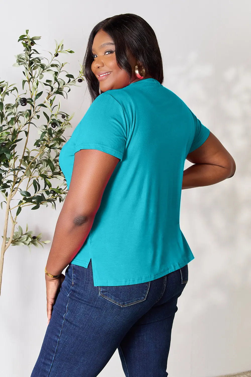 Round Neck Short Sleeve T-Shirt Plus Size, view 22