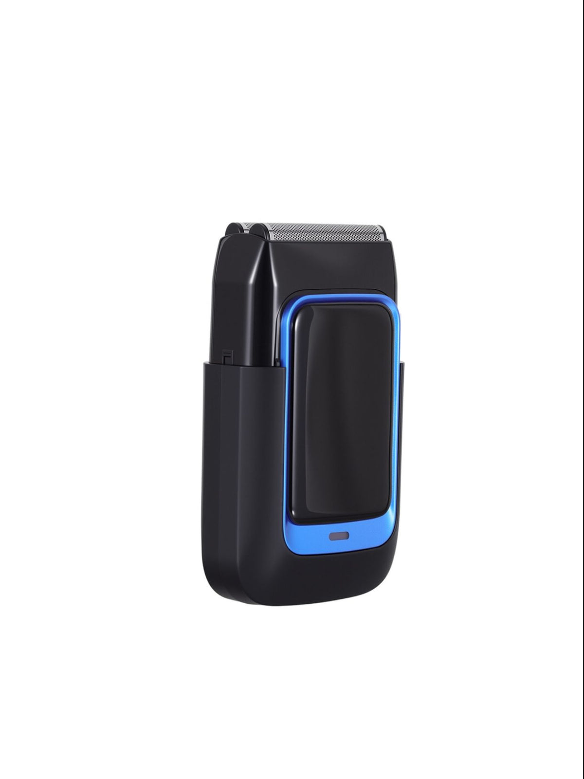 Portable shaver in hand blue