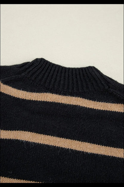 Striped Button Down Long Sleeve Cardigan - Fashorio