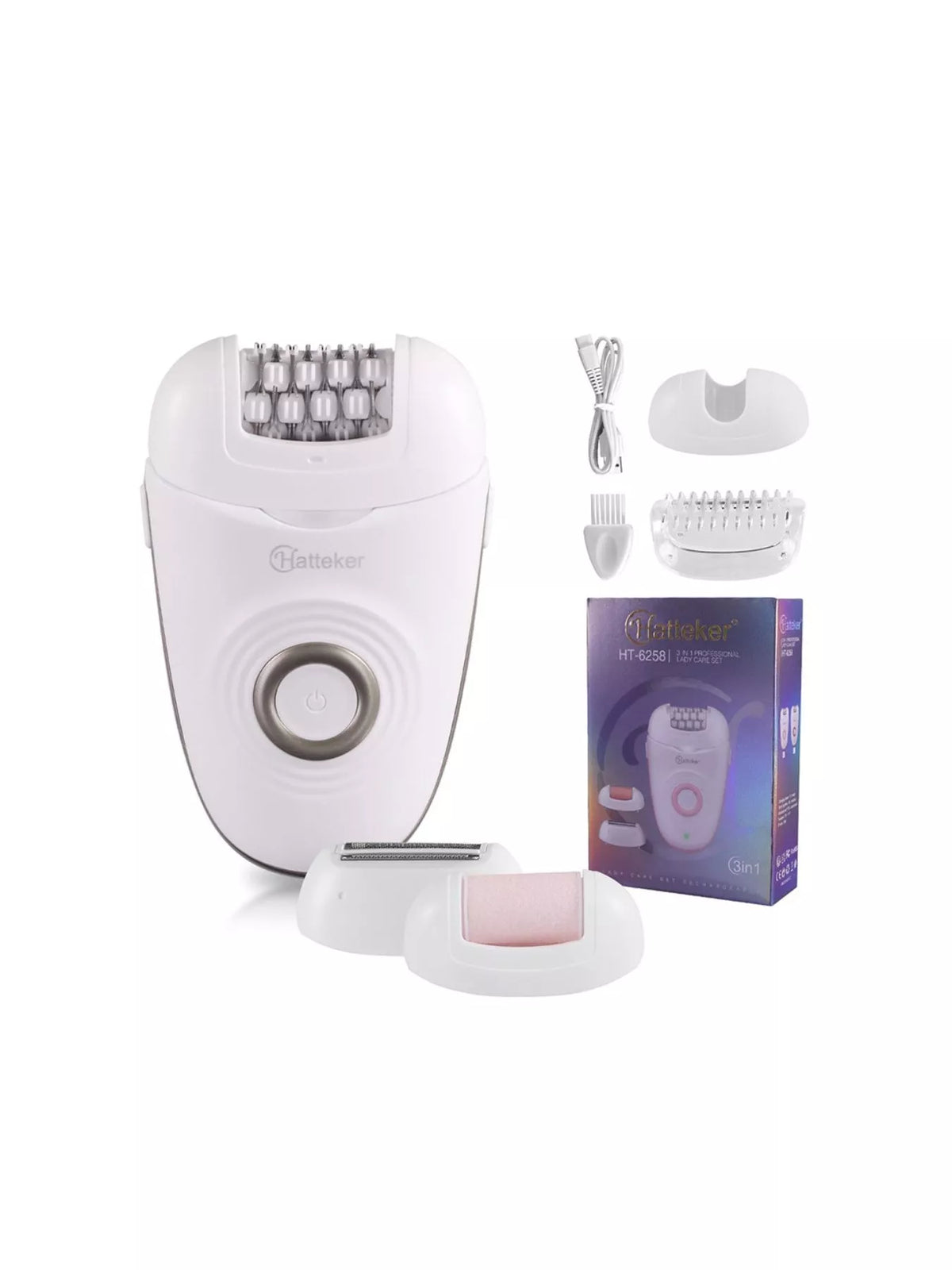 Portable epilator power button detail