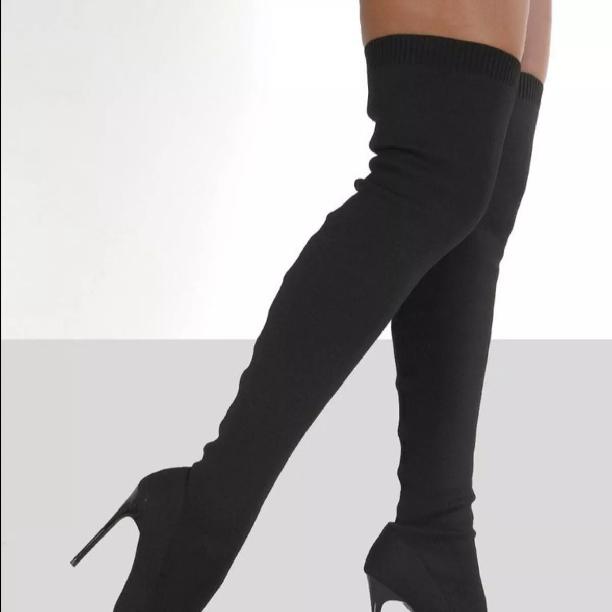 Point Toe Stiletto Boots heel and sole detail