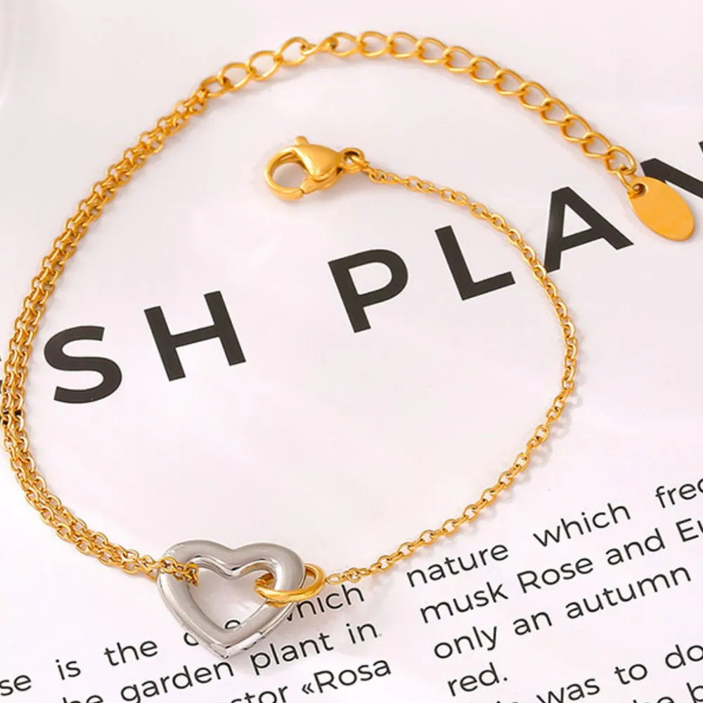 18K Gold-Plated Heart Bracelet - Fashorio