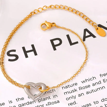 18K Gold-Plated Heart Bracelet - Fashorio