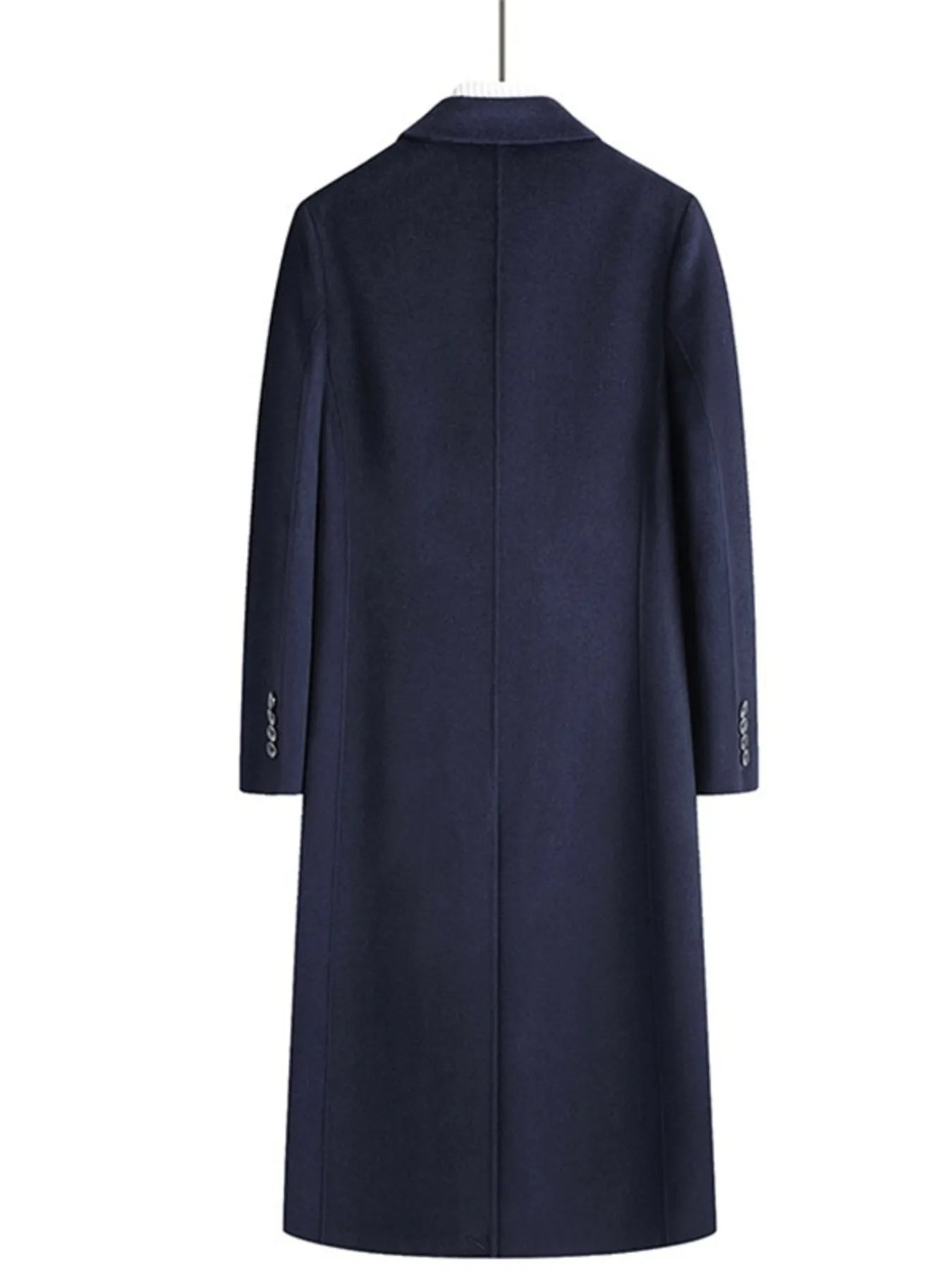 Men's Plus Size Double-Breasted Long Wool Coat - Fashorio