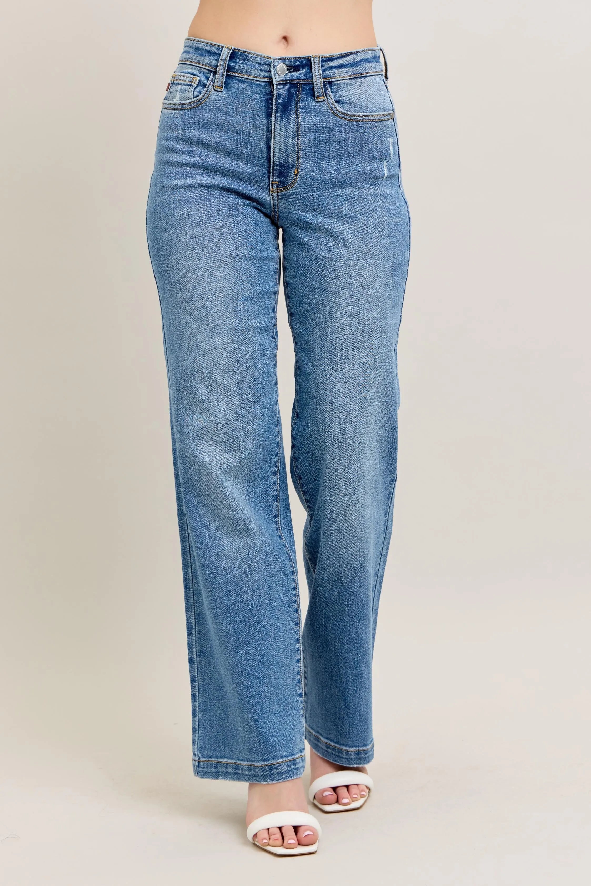Judy Blue Full Size High Waist Straight Jeans Plus Size - Fashorio