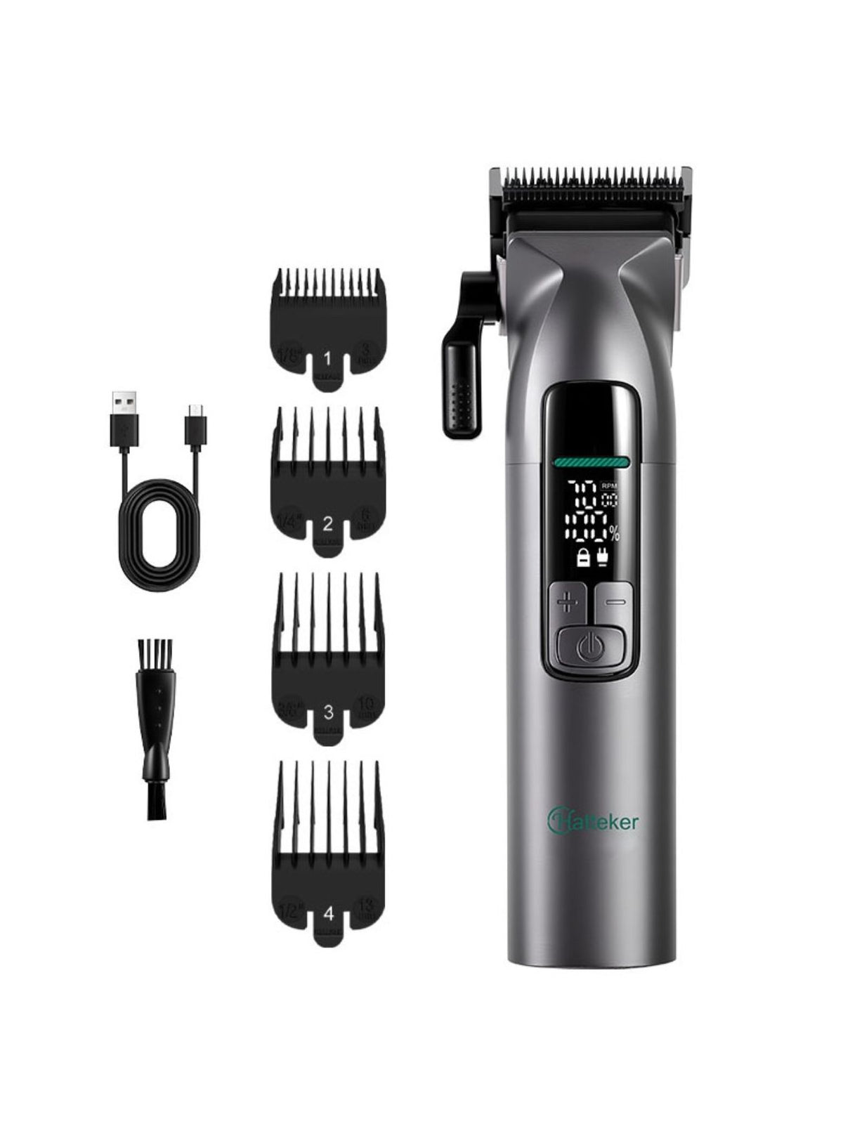 Cordless hair clipper in hand