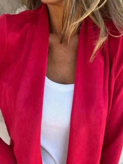 Full Size Open Front Casual Cardigan Plus Size - Fashorio
