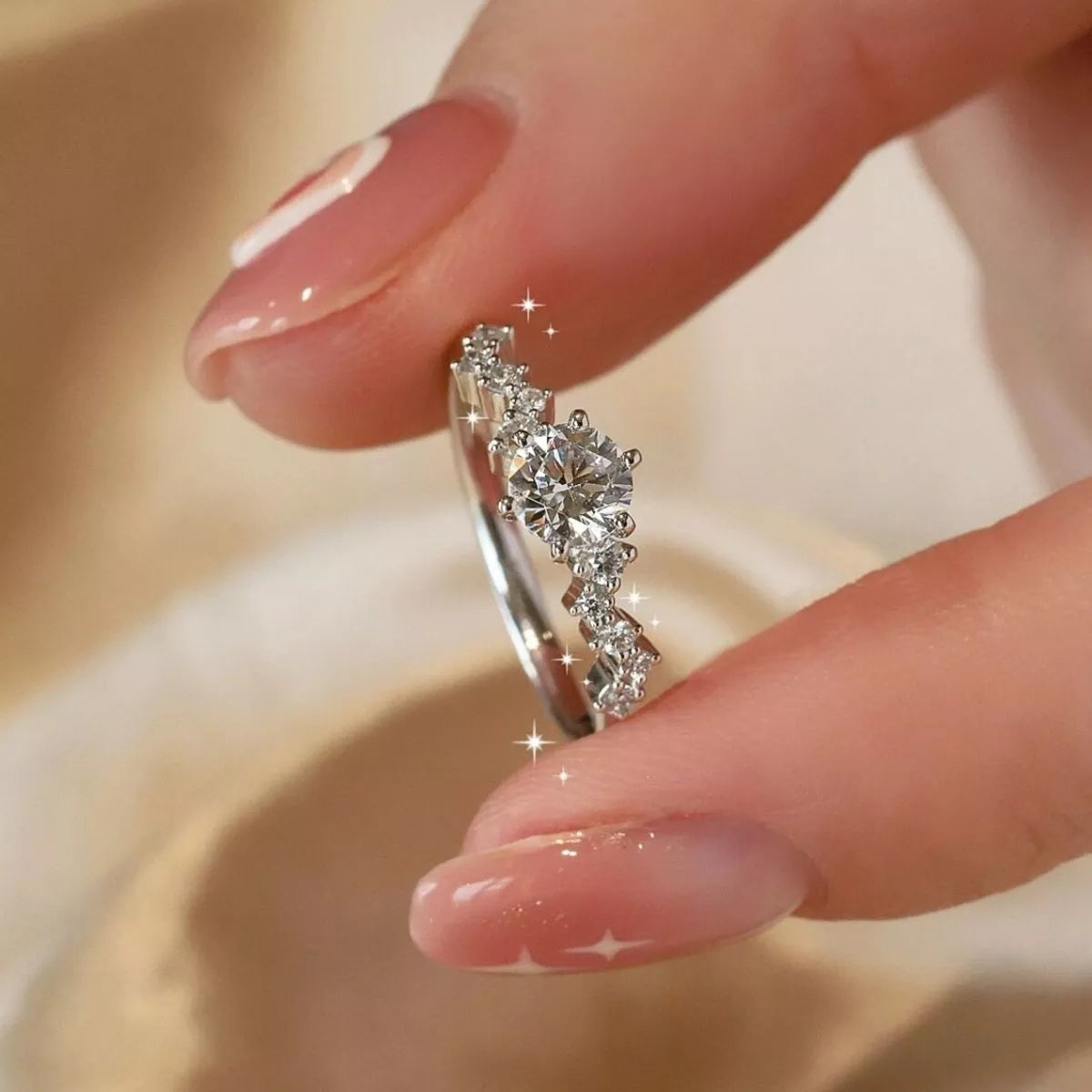 Sterling silver ring band profile view