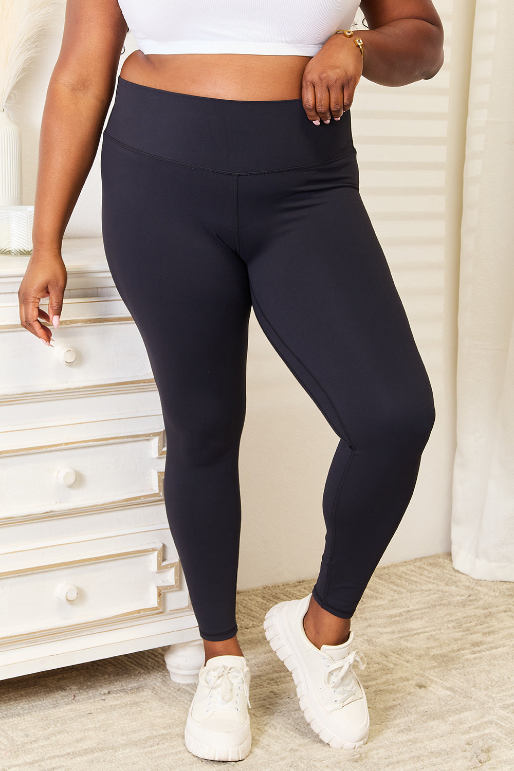 Double Take Wide Waistband Sports Leggings - Fashorio