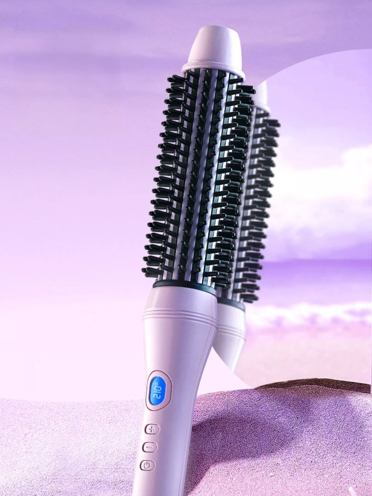 Hot air brush bristle head close up