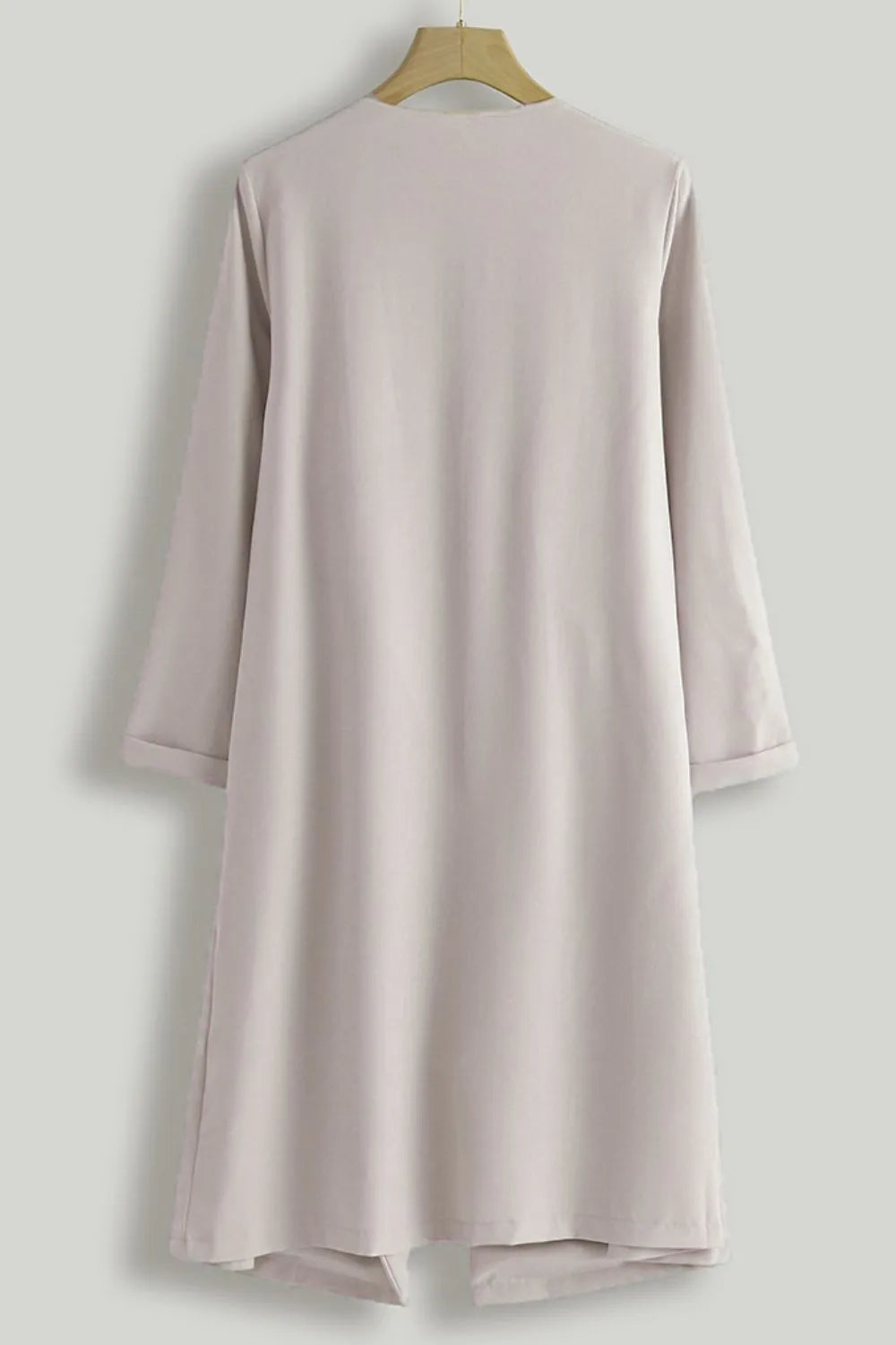 Open Front Long Sleeve Trench Coat - Fashorio